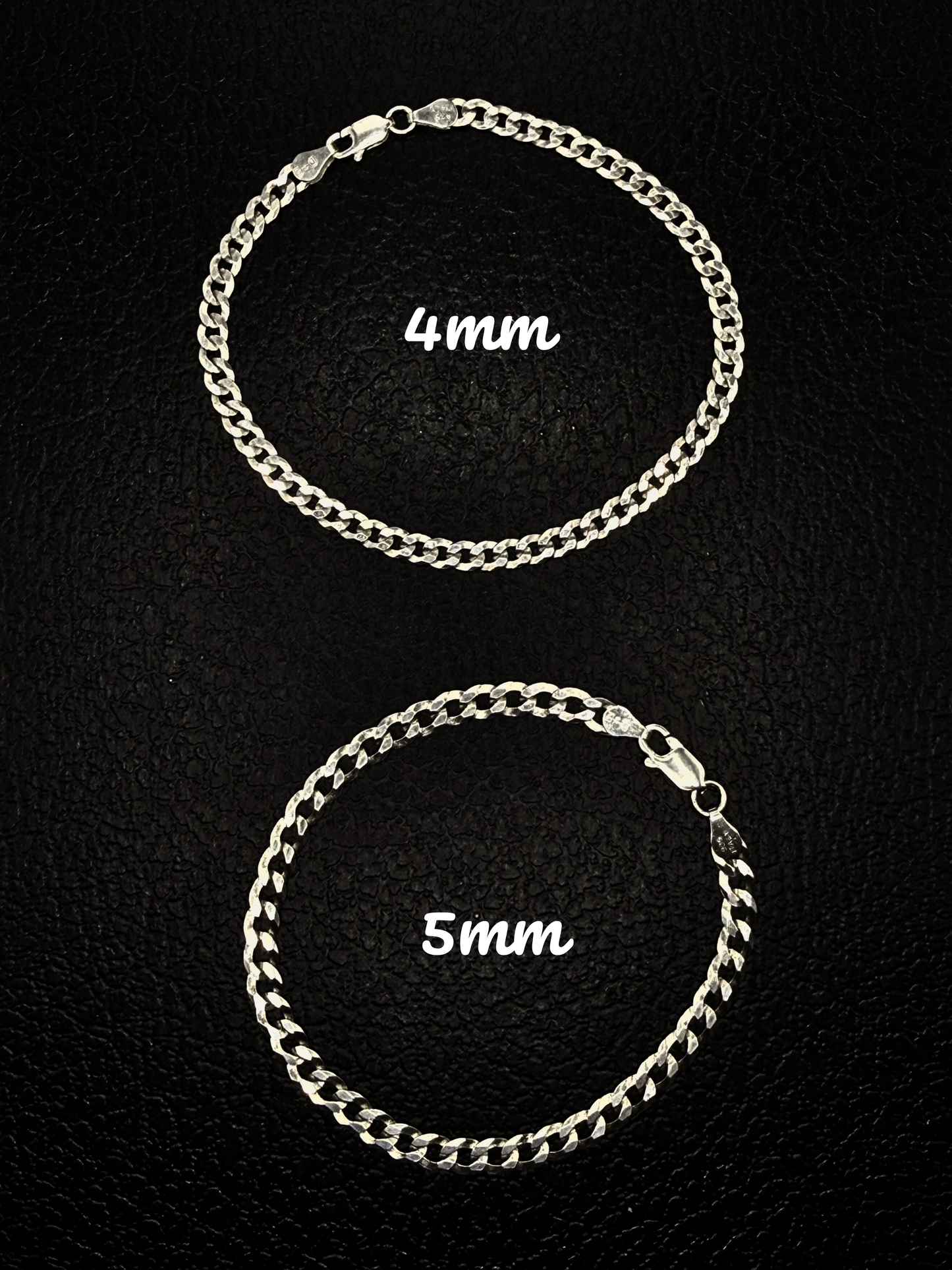 Pulsera de eslabones de plata de ley 925