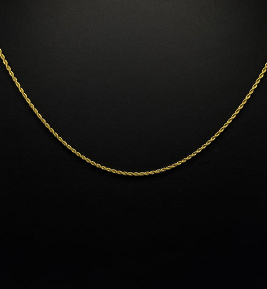 14K Gold Plated Stainless Steel Rope Chain 2mm