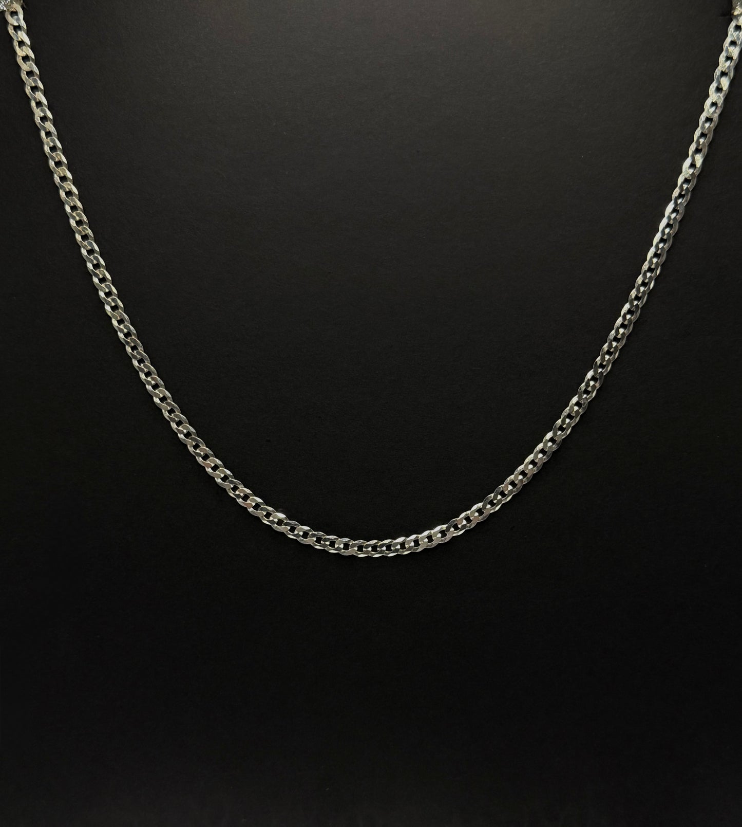 Cadena de eslabones de plata de ley 925 de 4 mm