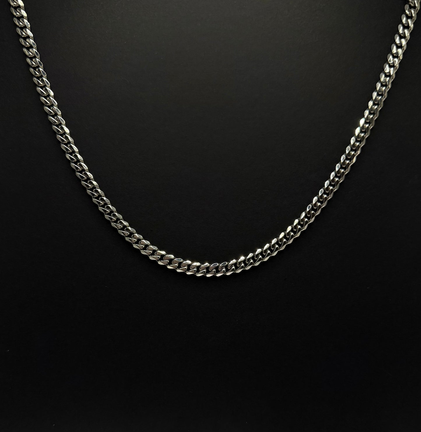 14K White Gold Plated Stainless Steel Cuban Link Chain 6mm
