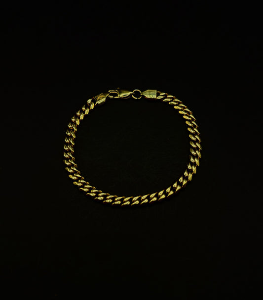 14K Gold Plated Stainless Steel Cuban Link Bracelet