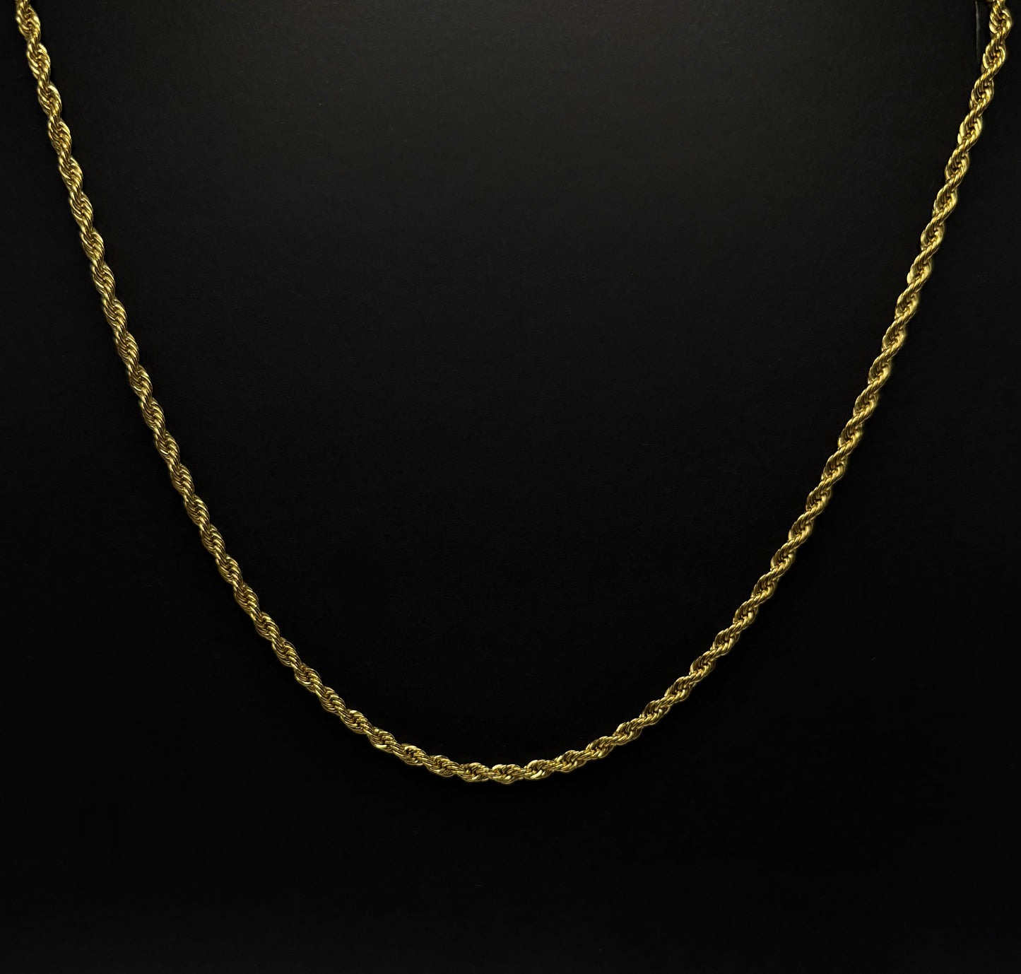 Cadena de acero inoxidable chapada en oro de 14 quilates