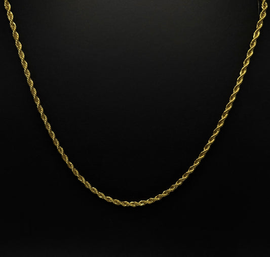 14K Gold Plated Stainless Steel Rope Chain 3mm