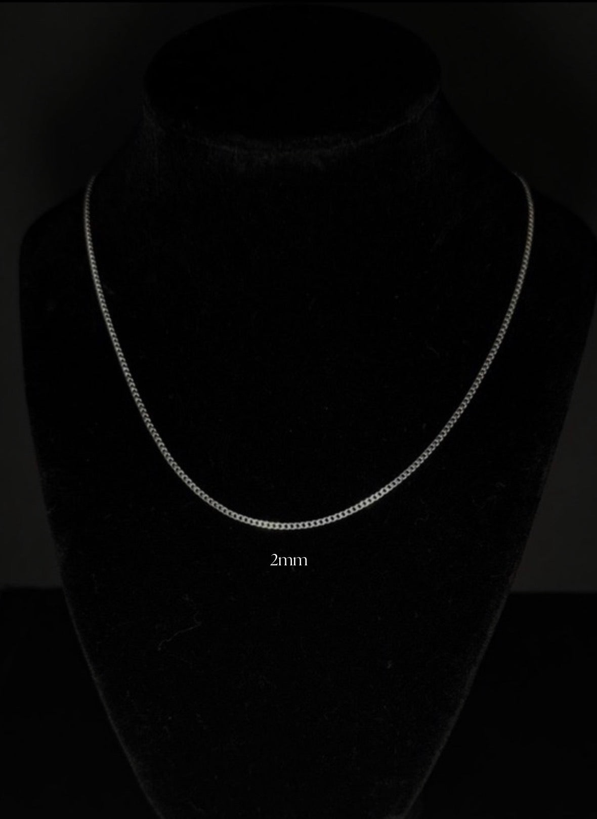 925 Sterling Silver Curb Chain 2mm 18"