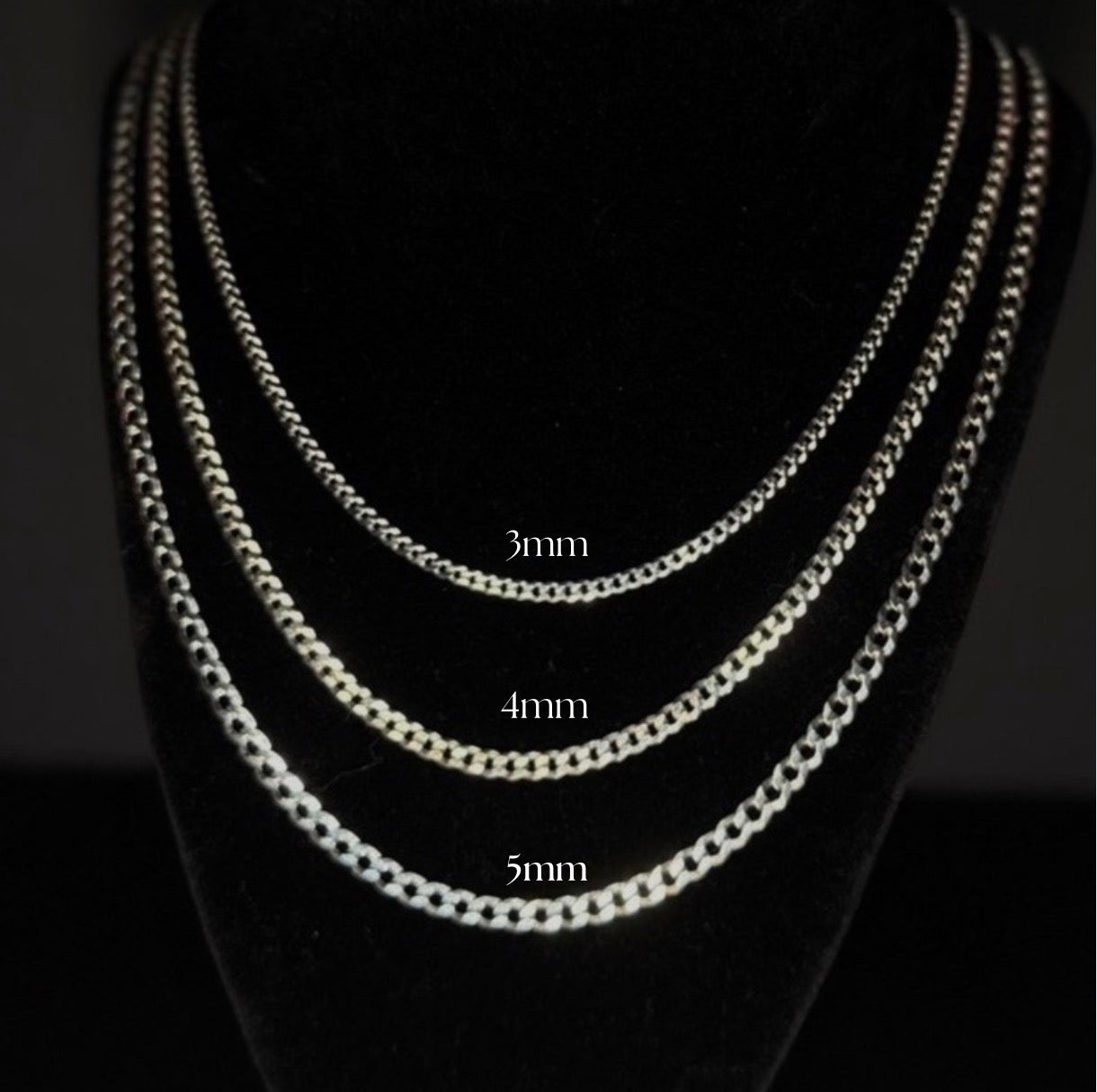 925 Sterling Silver Curb Chain 3mm