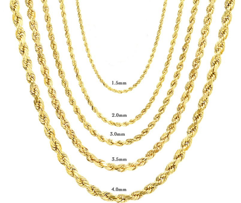 925 Sterling Silver Diamond Cut Rope Chain 5mm